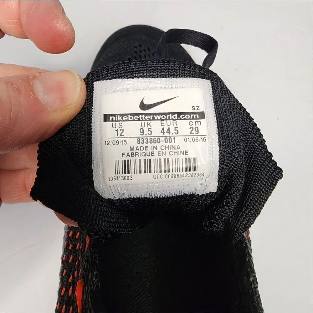 Nike Tennis Classic Ultra Flyknit 833860-001 Womens Black Orange Shoe 12 NWOT